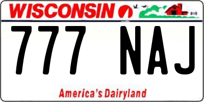 WI license plate 777NAJ