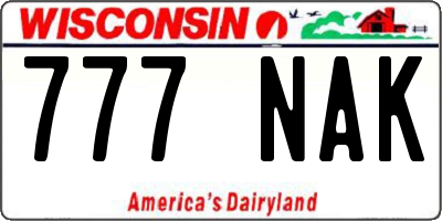 WI license plate 777NAK