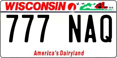 WI license plate 777NAQ