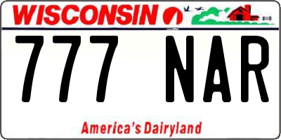 WI license plate 777NAR