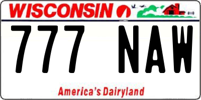 WI license plate 777NAW