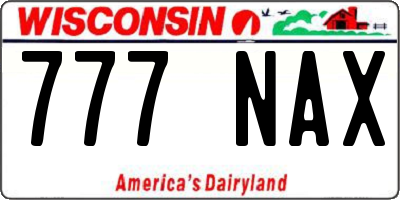 WI license plate 777NAX