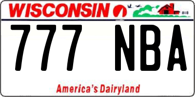 WI license plate 777NBA