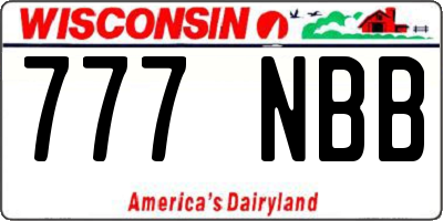 WI license plate 777NBB