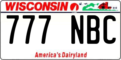 WI license plate 777NBC
