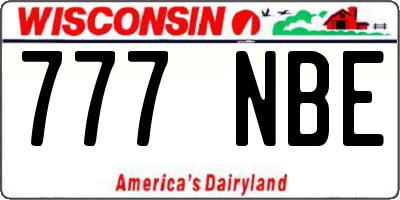 WI license plate 777NBE