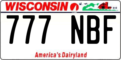 WI license plate 777NBF