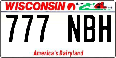 WI license plate 777NBH