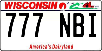 WI license plate 777NBI