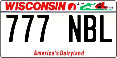 WI license plate 777NBL