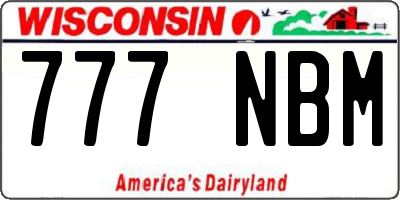 WI license plate 777NBM