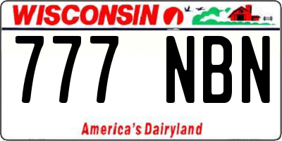 WI license plate 777NBN