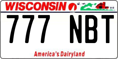 WI license plate 777NBT