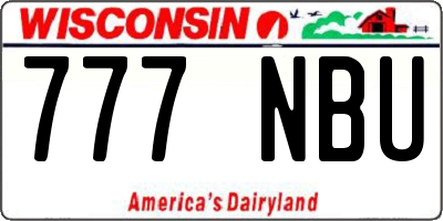 WI license plate 777NBU