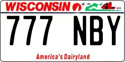 WI license plate 777NBY