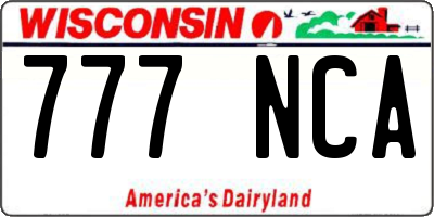 WI license plate 777NCA