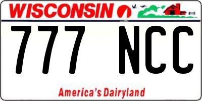 WI license plate 777NCC