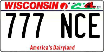 WI license plate 777NCE