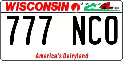 WI license plate 777NCO