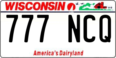 WI license plate 777NCQ