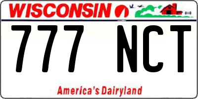 WI license plate 777NCT