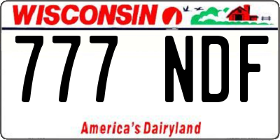 WI license plate 777NDF