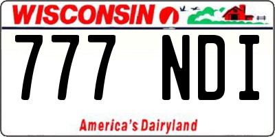 WI license plate 777NDI
