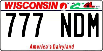 WI license plate 777NDM