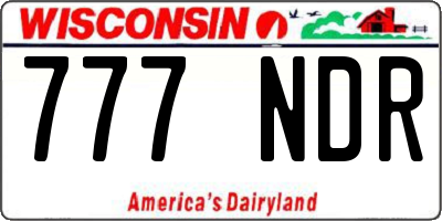 WI license plate 777NDR