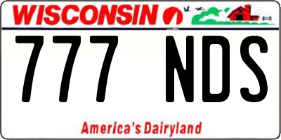 WI license plate 777NDS