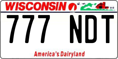 WI license plate 777NDT
