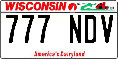 WI license plate 777NDV