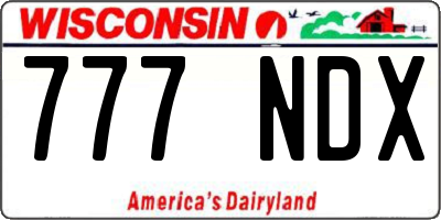 WI license plate 777NDX