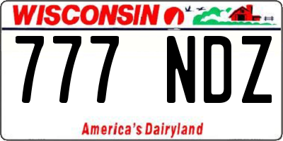 WI license plate 777NDZ