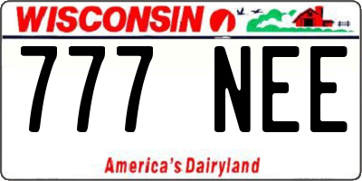 WI license plate 777NEE