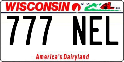 WI license plate 777NEL