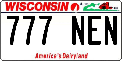 WI license plate 777NEN