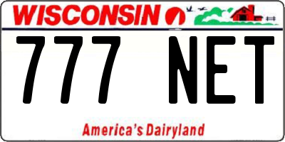 WI license plate 777NET