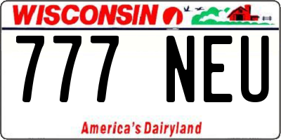 WI license plate 777NEU