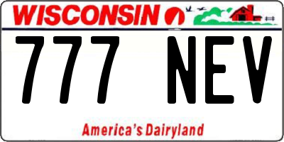 WI license plate 777NEV