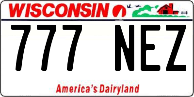 WI license plate 777NEZ