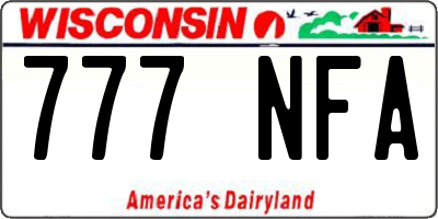 WI license plate 777NFA