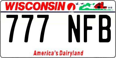 WI license plate 777NFB