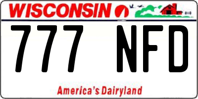 WI license plate 777NFD
