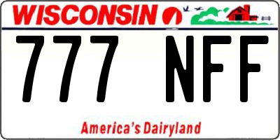 WI license plate 777NFF