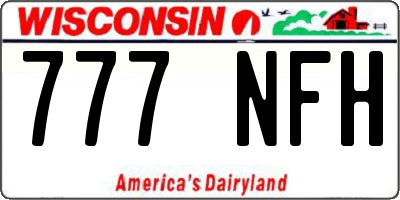 WI license plate 777NFH