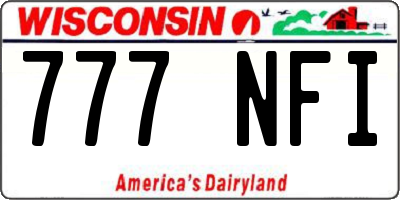 WI license plate 777NFI