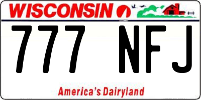 WI license plate 777NFJ