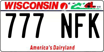 WI license plate 777NFK