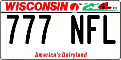 WI license plate 777NFL